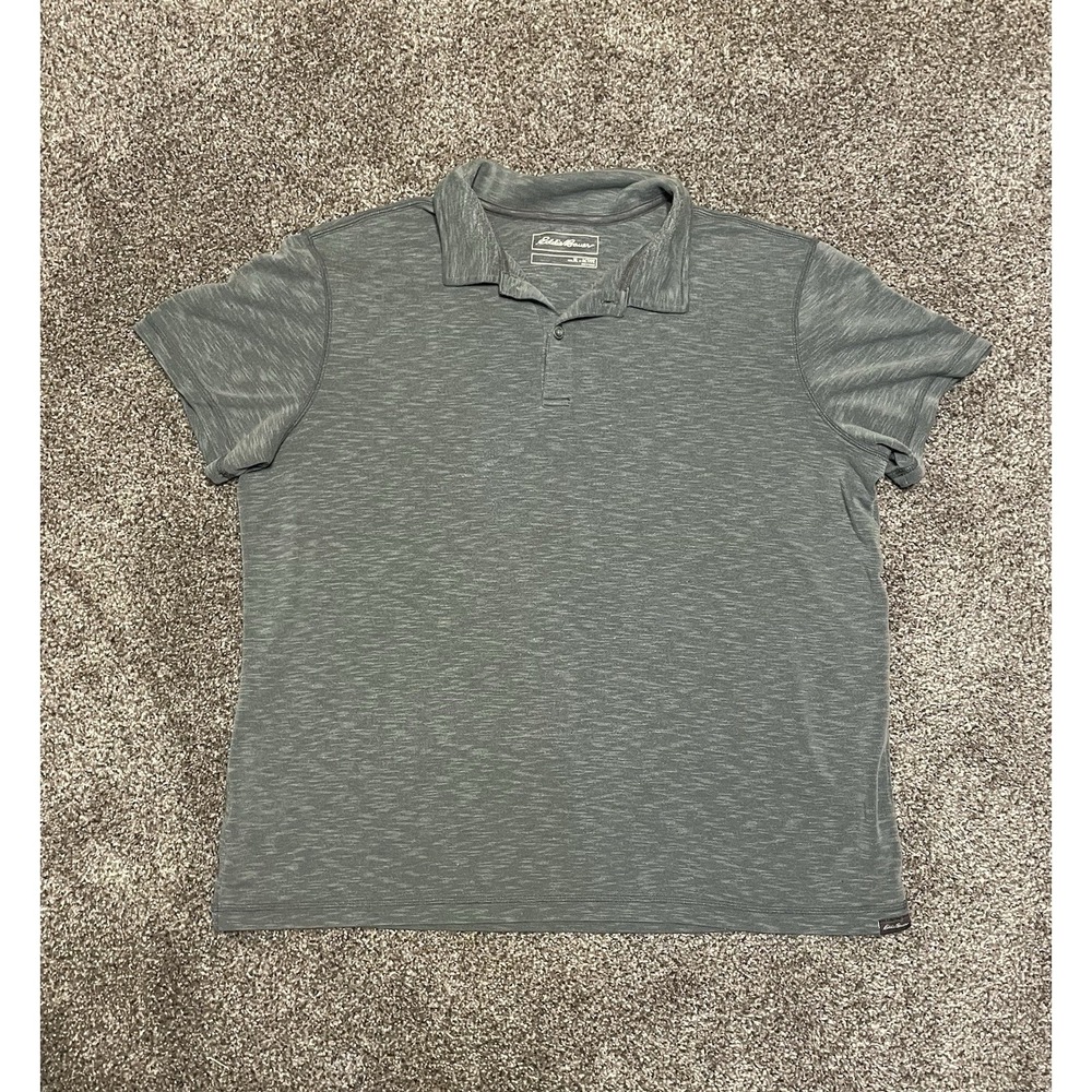 Eddie Bauer Active‎ Polo Men's XL Heathered Gray Soft Lightweight
